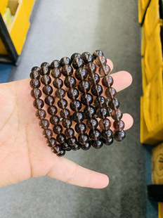 天然冰种黑曜石手链手串正品 天然冰曜石手串 生日礼物男女情侣款