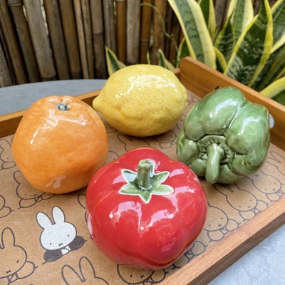 树下盒 微瑕疵陶瓷仿真蔬菜水果摆件西红柿柠檬装饰拍照道具摆设
