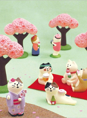 树下盒会友郊游可爱风吃货摆件