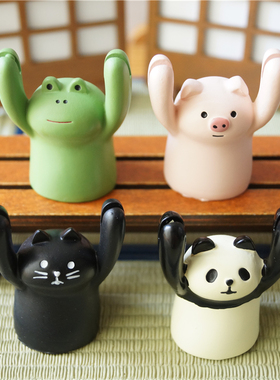 日式风杂货小动物高高卡片夹摆件