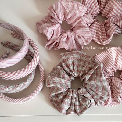 韩系清新粉色发圈大肠慵懒风头绳女生高级感扎头发皮筋发绳头花