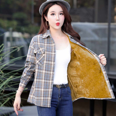 加绒衬衫女高级感轻奢减龄洋气