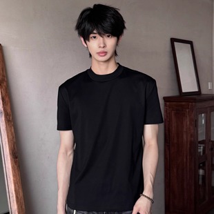 T恤男合身显瘦tee 速干时髦百搭圆领正肩膀短袖 LACANEDE 纯色短袖