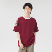 短袖 智快鱼阿仕顿京东品牌汉维男装 官方旗舰店两条杠插肩袖 T恤