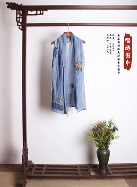 唱游围巾合集秋冬新款民族风复古刺绣棉麻围巾女拼接素色文艺围巾