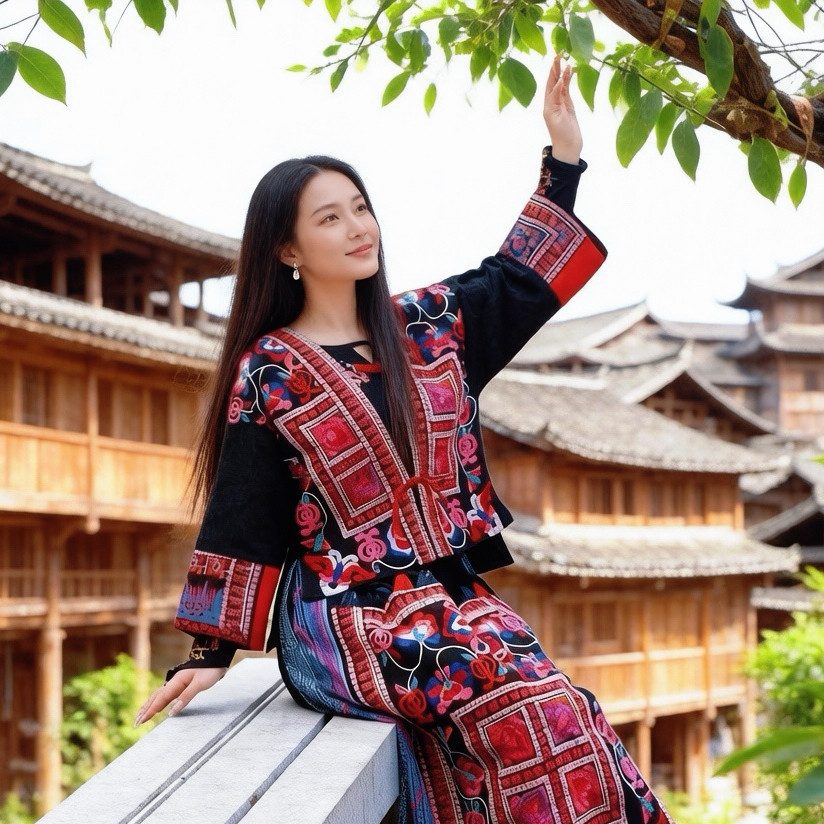 春夏新款国风重工刺绣黑色短外套女民族风改良复古短款开衫上衣图片