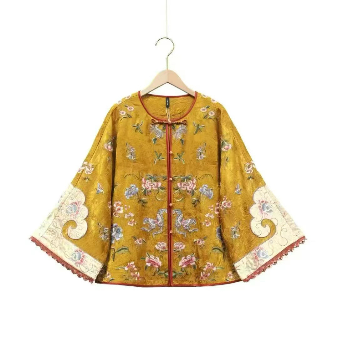 千椿物喜文艺复古中国风手工原创设计刺绣百搭汉服女装上衣外套