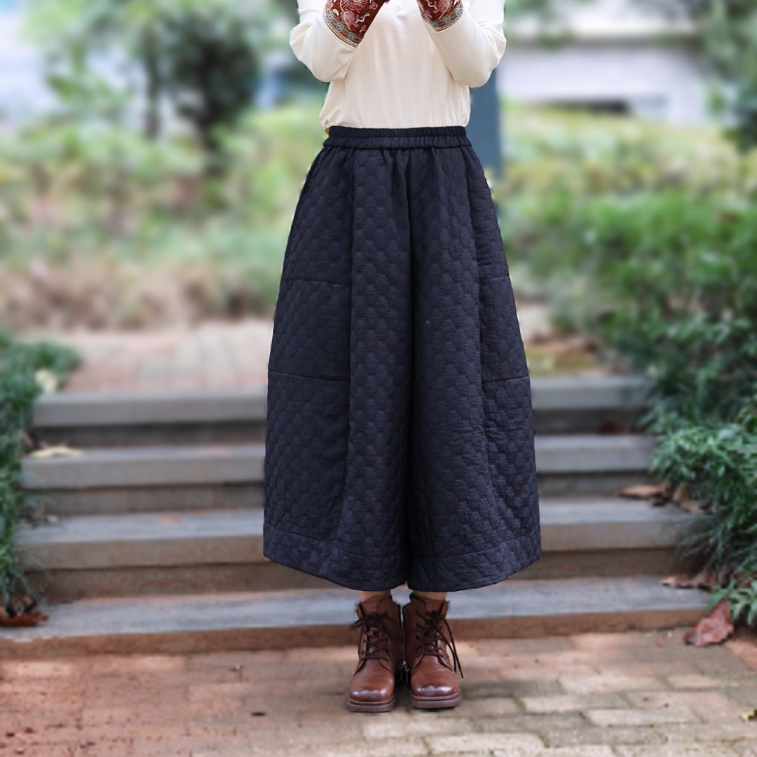 高端女裤夹棉中裤女士阔腿裤宽松休闲加厚女裤松紧腰显瘦百搭棉裤,女装/女士精品,棉裤/羽绒裤,淘宝优惠券,粉丝福利购,淘宝优惠卷