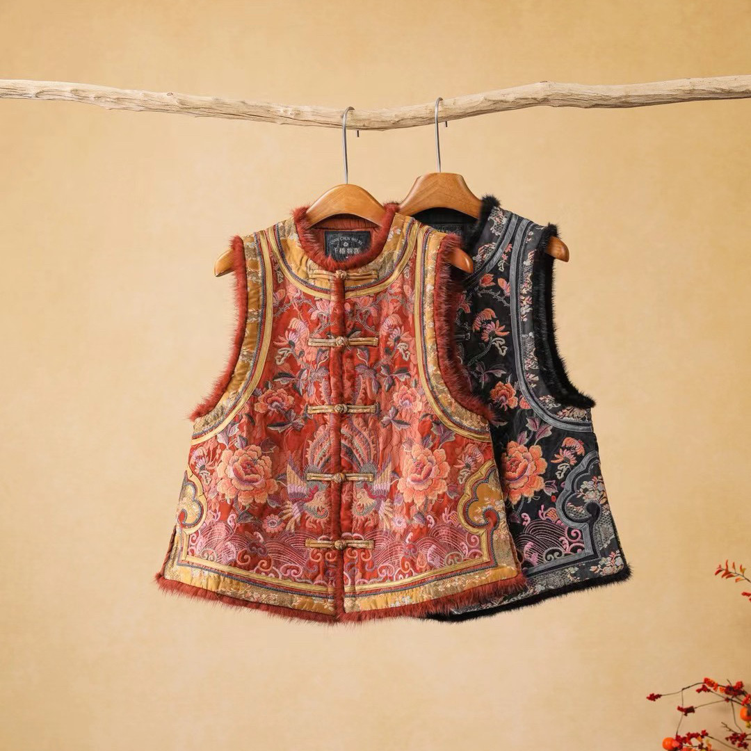 楚馨夹棉马甲背心国风重工刺绣气质百搭圆领无袖马甲背心坎肩外套,女装/女士精品,棉衣/棉服,淘宝优惠券,粉丝福利购,淘宝优惠卷