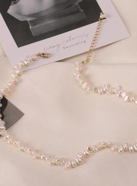 高级感饰品超美复古天然巴洛克珍珠项链高级轻奢手链短款套装