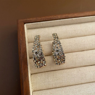 素圈耳环ins金属高级感耳饰轻奢感气质圈圈锆石耳钉925银针不掉色