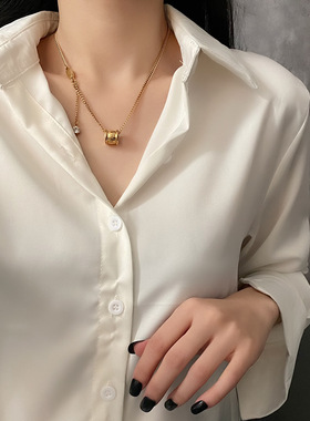 钛钢不掉色项链2021年颈链锁骨链