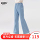 棉弹裤 安奈儿童装 子 新款 儿童显瘦长裤 女童微喇休闲牛仔裤 2026春季