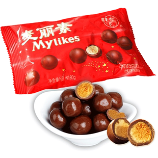 梁丰巧克力零食品 麦丽素80g童年经典（代可可脂）