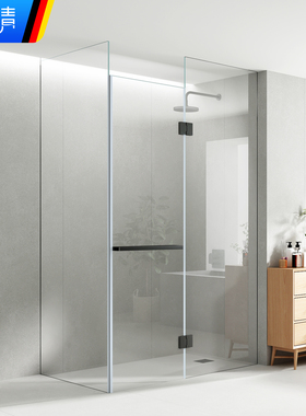 心晴定制浴室隔断钢化玻璃门卫生间干湿分离L型极简无边框淋浴房