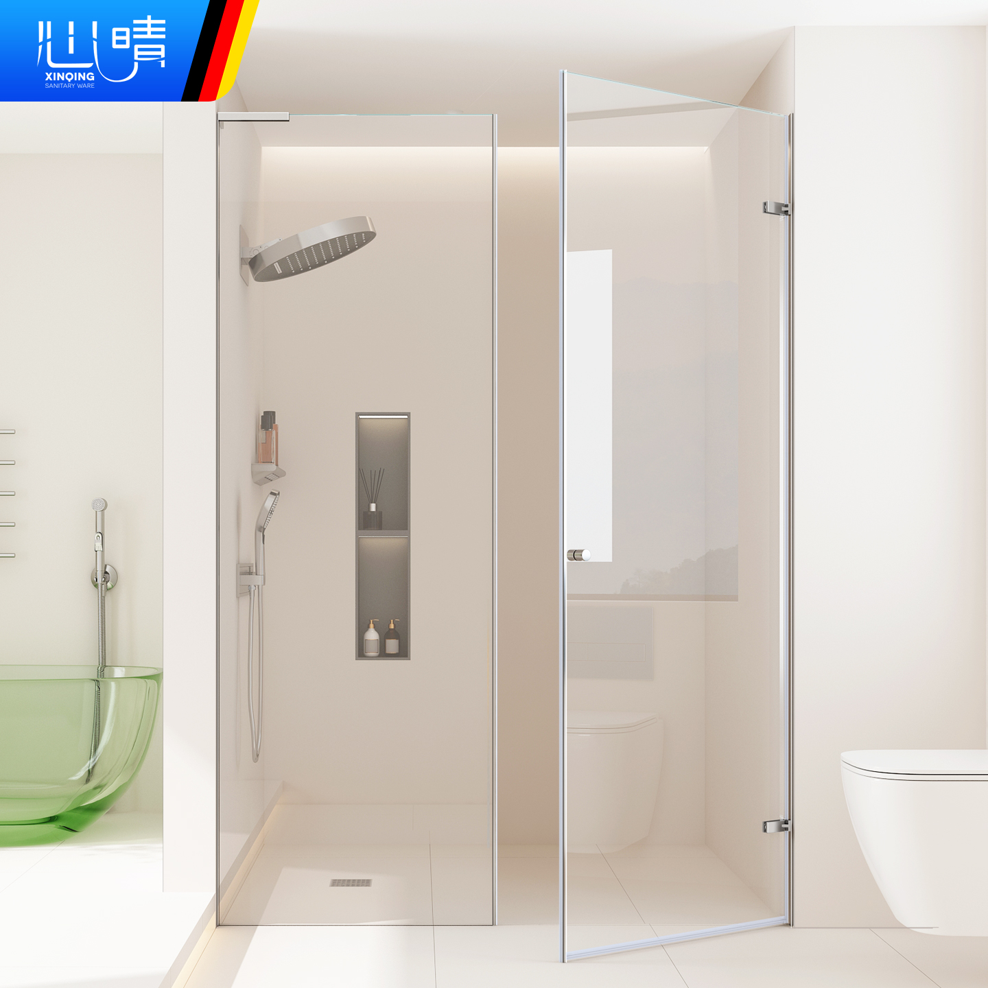 心晴淋浴房下沉式无障碍专利卡槽