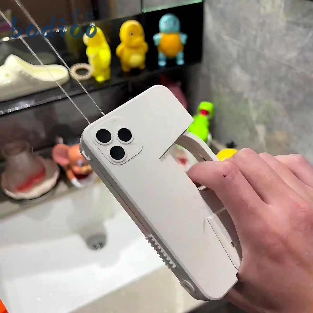 六一儿童节礼物折叠手机水枪小巧方便快速折叠水枪儿童仿真玩具枪