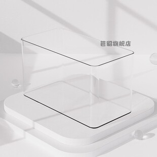 鱼缸透明压克力彷玻璃盒带盖子金鱼缸普通超白造景桌面缸办公室鱼