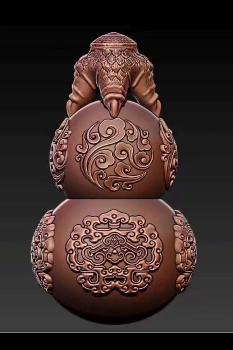 stl文件圆雕图三维立体图木雕鬼爪葫芦挂件吊坠雕刻机3d模型图纸