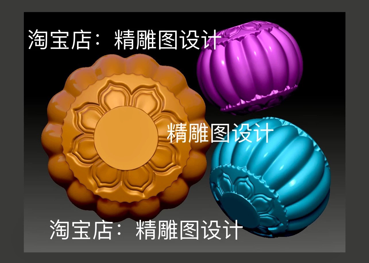 Stl55莲花灯笼珠子圆雕图荷花花卉桶圆珠核雕精雕图3D雕刻浮雕图