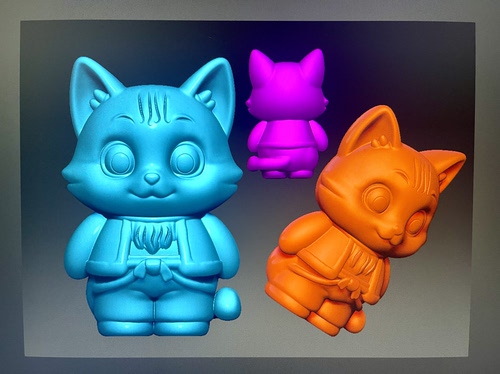 ZQ猫猫圆雕图卡通小猫精雕图猫咪三维立体图3D浮雕电脑雕刻图纸