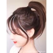 厂家批蕟真人发刘海假发女网红法式 刘海假发片斜刘海真发空气刘海