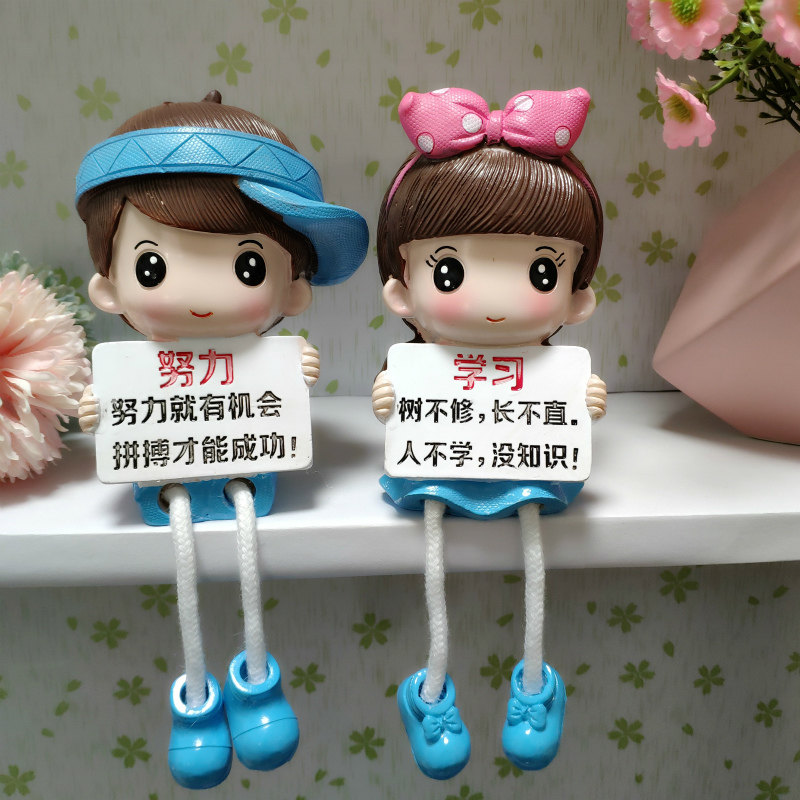 新家居装饰品吊腿娃娃工艺品小摆件创意现代树脂动物小鸡一家四口