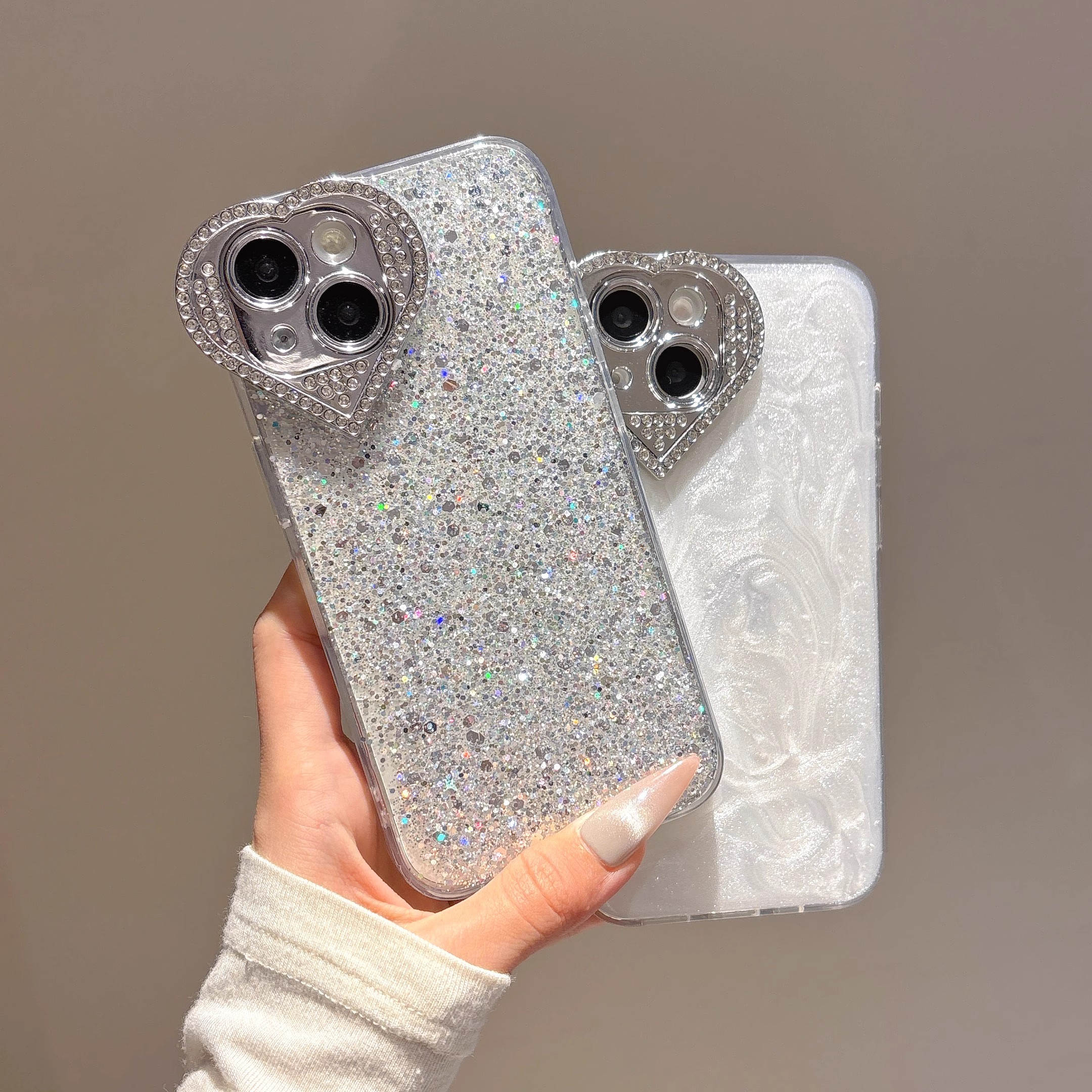 高级感银箔闪粉适用iPhone16pro苹果15手机壳11简约风12pro小众13奢华14新款16promax创意全包防摔保护套