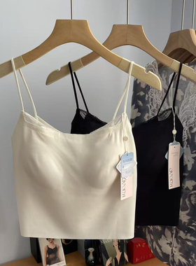 如感R12B6037性感蕾丝拼光面舒适无钢圈固定杯吊带细肩带短款背心