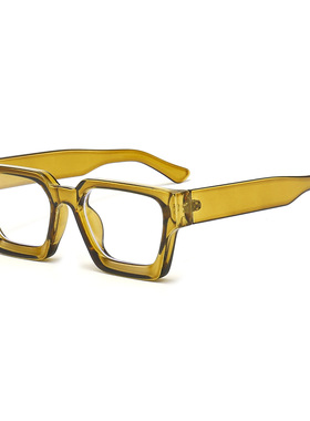 2023方框厚边眼镜框 欧美时尚ins眼镜 跨境复古潮流防蓝光平光镜