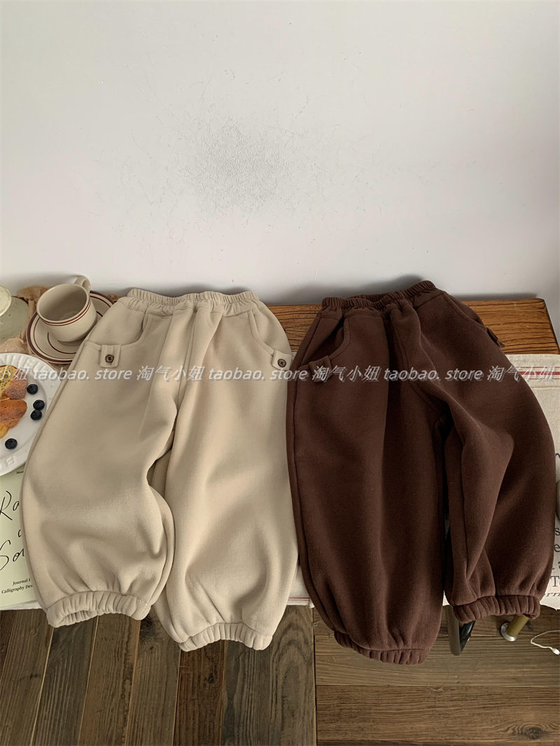 断码清仓男童女童加绒裤子一体绒秋冬2026新款韩版宝宝洋气运动裤