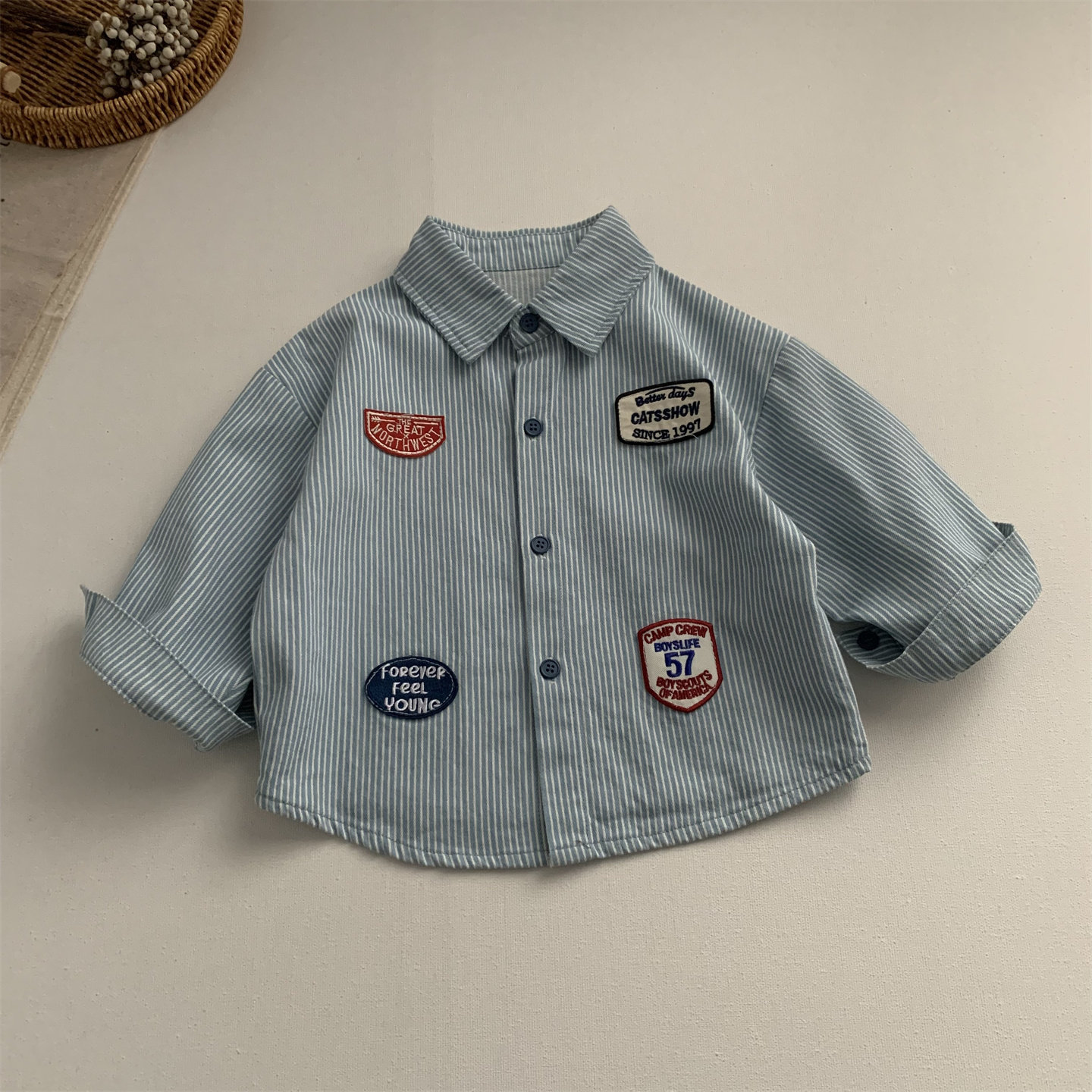 淘气小妞纯棉男童衬衫春季2026新款儿童上衣女童宝宝牛仔衬衣外套,童装/婴儿装/亲子装,衬衫,淘宝优惠券,粉丝福利购,淘宝优惠卷