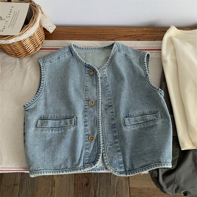 淘气小妞 男童牛仔马甲春秋外穿2025新款女童宝宝洋气背心外穿潮,童装/婴儿装/亲子装,马甲,淘宝优惠券,粉丝福利购,淘宝优惠卷