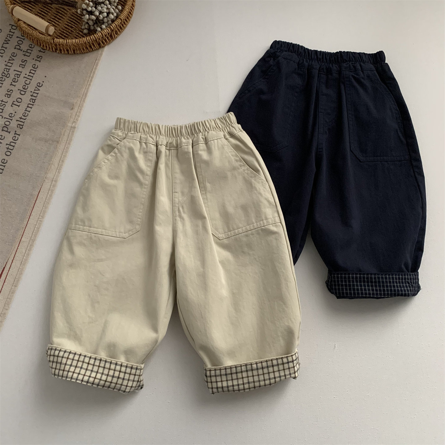 淘气小妞纯棉男童裤子春季2026新款儿童女童宝宝休闲裤宽松长裤潮