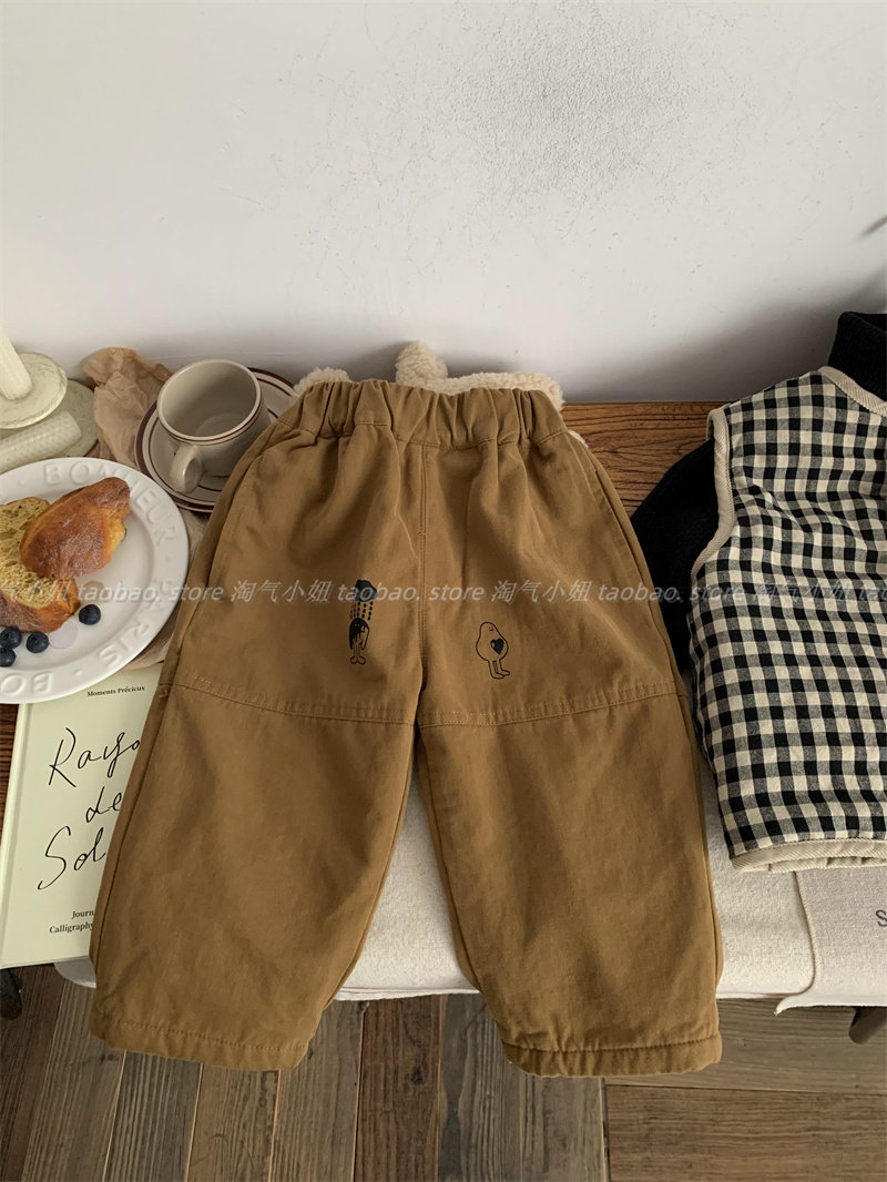 淘气小妞 男童女童加绒加厚裤子2025新款韩版宝宝洋气哈伦裤秋冬,童装/婴儿装/亲子装,裤子,淘宝优惠券,粉丝福利购,淘宝优惠卷