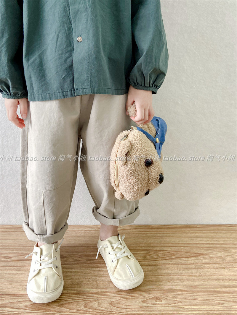 淘气小妞男女童裤子春秋新款韩版儿童小孩洋气宽松休闲哈伦裤长裤