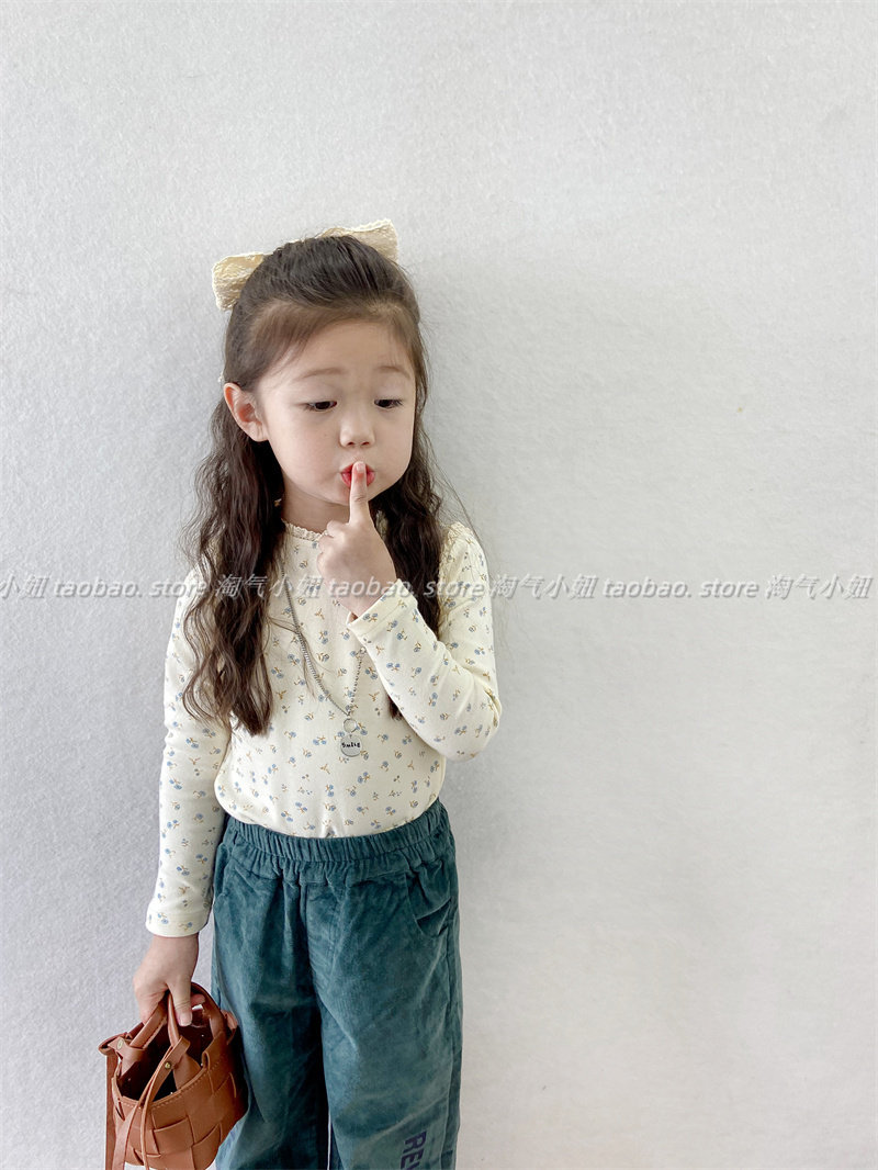 淘气小妞 女童长袖T恤春秋新款韩版小女孩宝宝洋气打底衫碎花上衣,童装/婴儿装/亲子装,衬衫,淘宝优惠券,粉丝福利购,淘宝优惠卷