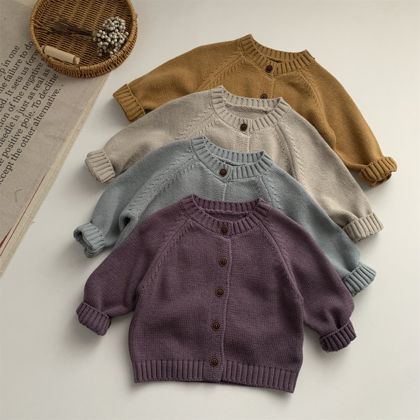 淘气小妞女童毛衣春秋2026新款韩版儿童男童宝宝针织开衫外套纯色