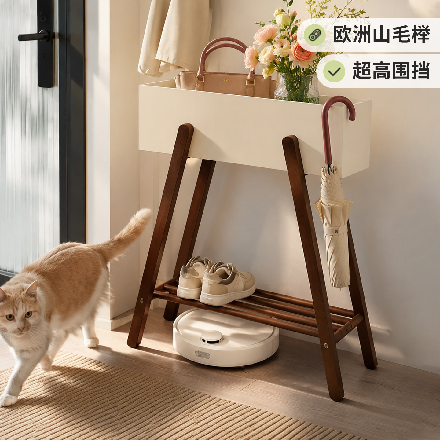 实木落地式家用收纳置物架