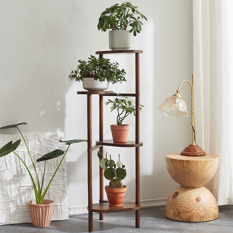 榉木多层花盆架落地式置物架