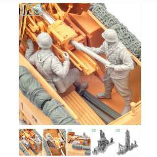 1/35二战模型德军装甲车填弹手二人组士兵兵人gk白模手办摆件157
