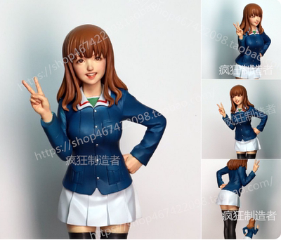 WF2019S林浩己少女与战车1/12武部纱织GK白模通讯美女学生手办Y36