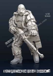 1/35人物模型Heavy Gunner重炮手机甲生化战士兵人gk白模手办57
