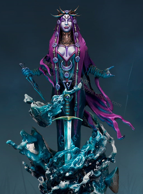 75MM树脂人物模型湖中女王巫师女祭司剑士GK白模手办摆件Y116