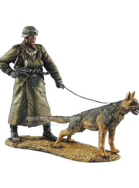 1/35树脂人物模型WW2德军狱警和军犬警犬步兵摆件gk白模手办84
