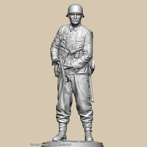 WW2人物模型1/16二战步兵军官抽烟小队长兵人gk白模手办摆件184