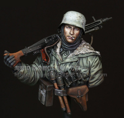 1/16模型骷髅师MG42机枪手哈尔科夫1943半身胸像兵人GK白模手办
