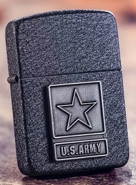 原装正品ZIPPO打火机 1941复刻 黑裂漆 美国陆军徽章28583 正版ZP