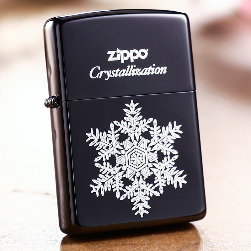 美国原装正品 ZIPPO打火机 日版 黑冰钻石雪花 浪漫 专柜正版防风