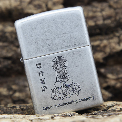 ZIPPO打火机正版 美国原装正品 古银121FB 观音菩萨 专柜正版ZP
